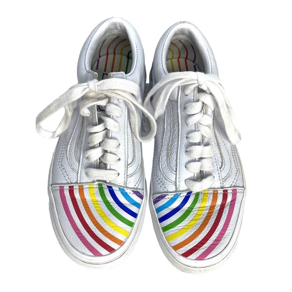 VANS x FLOUR SHOP Old Skool Rainbow White Sneakers M 3.5 / W 5.0 Leather